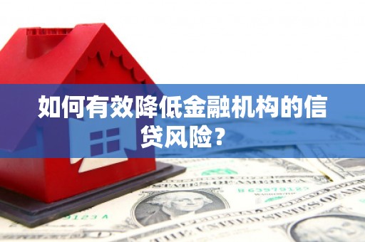 盐埔如何有效降低金融机构的信贷风险？