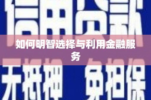 盐埔如何明智选择与利用金融服务