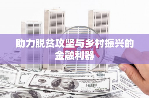 盐埔助力脱贫攻坚与乡村振兴的金融利器
