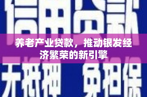 盐埔养老产业贷款，推动银发经济繁荣的新引擎
