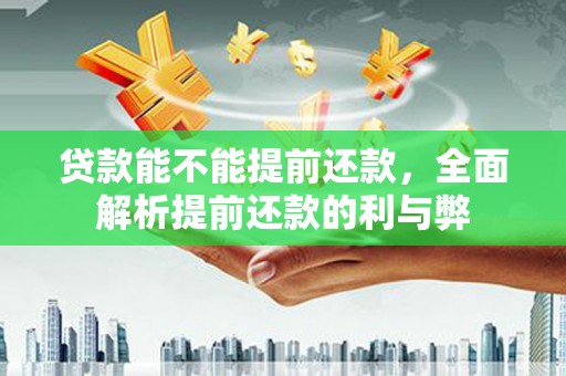 盐埔贷款能不能提前还款，全面解析提前还款的利与弊
