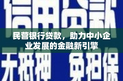 盐埔民营银行贷款，助力中小企业发展的金融新引擎