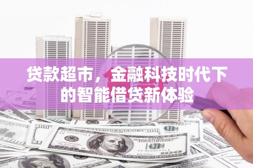 盐埔贷款超市，金融科技时代下的智能借贷新体验