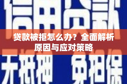 盐埔贷款被拒怎么办？全面解析原因与应对策略
